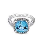Blue Topaz & Diamond Ring - Dracakis Jewellers